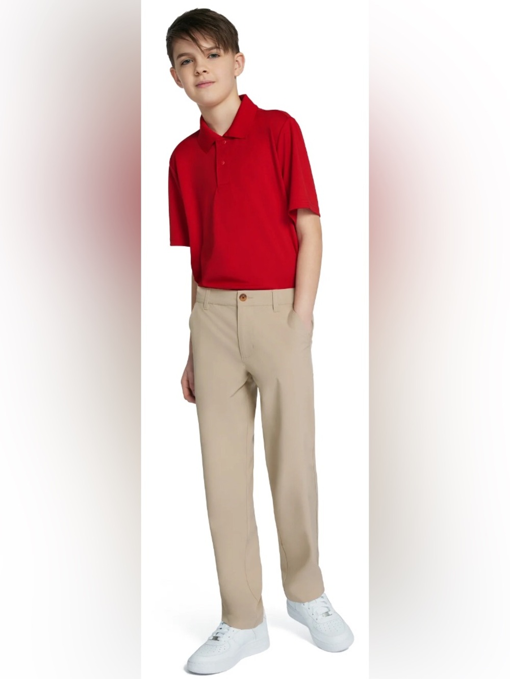 Wonder Nation Boys School Uniform Flat Front Performance Pants - Picture 5 of 7